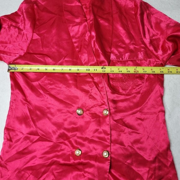Victorias Secret Womens P Gold Label Satin Pajama Set Pink Top and Pants Vintage - Picture 6 of 16